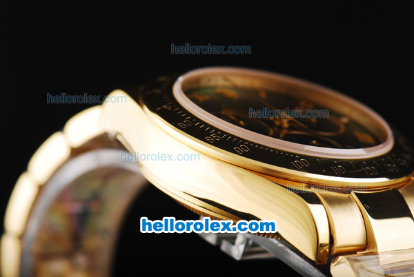 Rolex Daytona Swiss Valjoux 7750 Automatic Movement Full Gold with MOP Dial and Gold Roman Markers - Click Image to Close